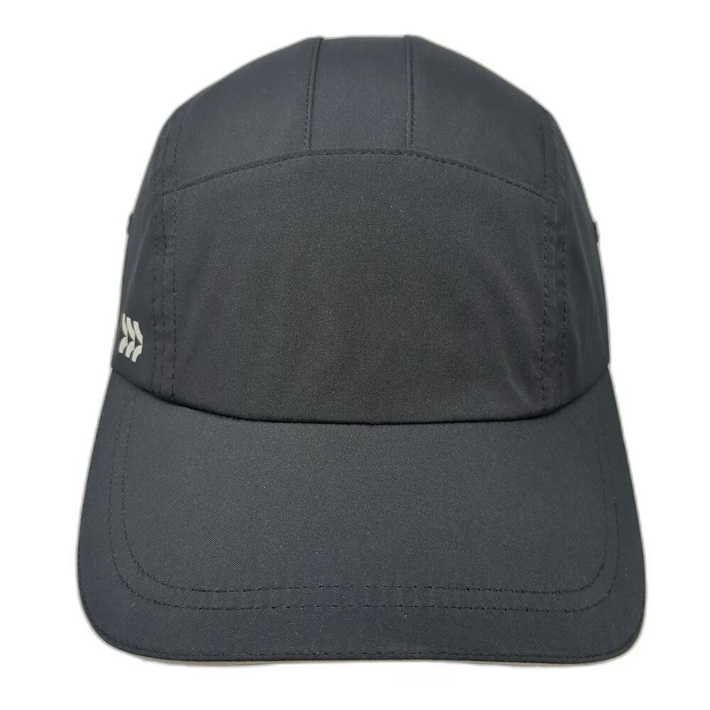 All in Motion 5 Panel Black One Size Hat Bungee Cord Performance Lightweight